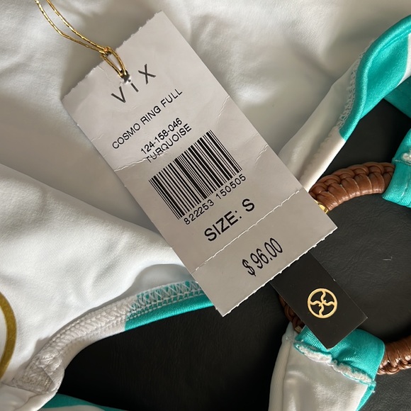 ViX by Paula Hermanny Cosmo Ring Full Turquoise Bikini Bottoms Sz S - NWT! - Picture 9 of 12